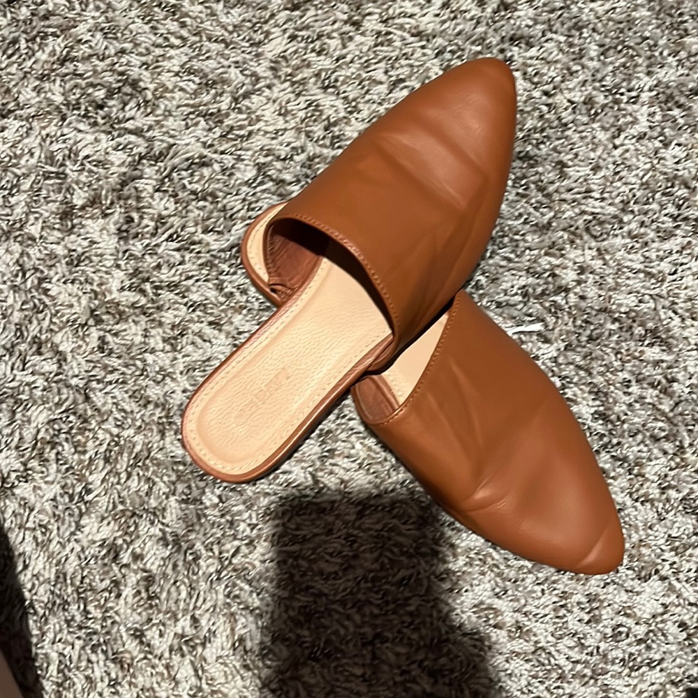 Cognac Pointed Mules